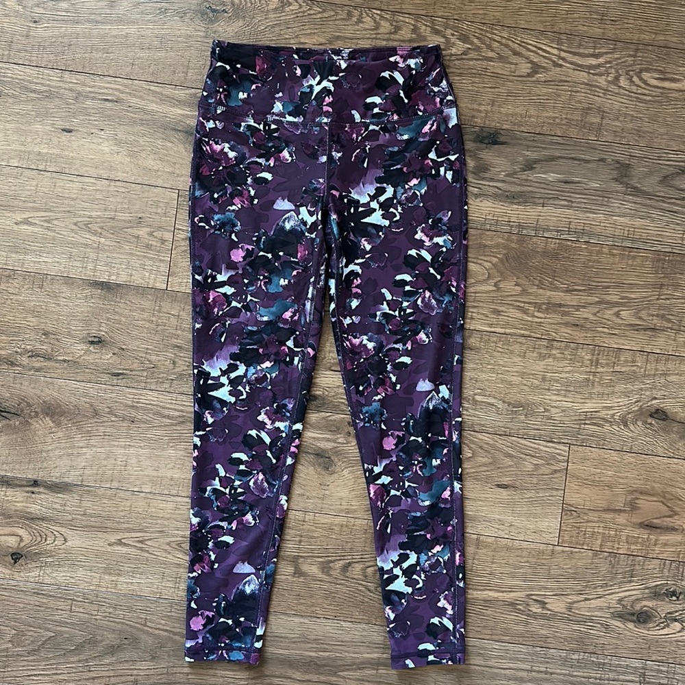 NWT Sweaty Betty Power 7/8 Workout Leggings Purple Abstract Womens XS